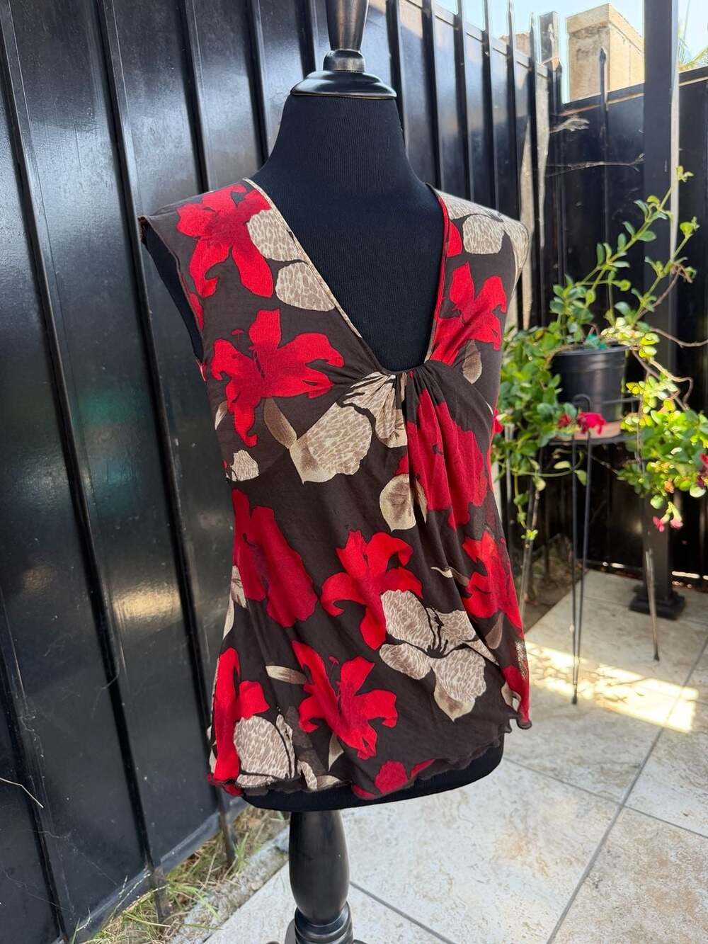 Boston Proper Floral Print Silk Top